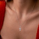 Крестик с бриллиантами (белое золото) пб0333cha от ювелирного магазина Оникс - 1