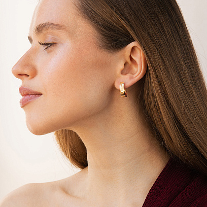 Серьги "Love" в красном золоте с09646 №5