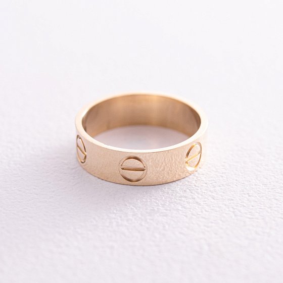 Каблучка "Love" у жовтому золоті к07549 №3