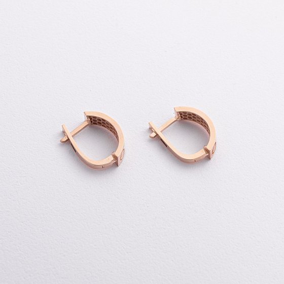 Серьги "Love" в красном золоте с09342 №3