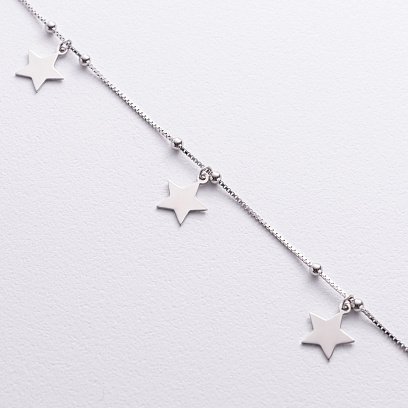 Срібний браслет із зірочками 141361 №3