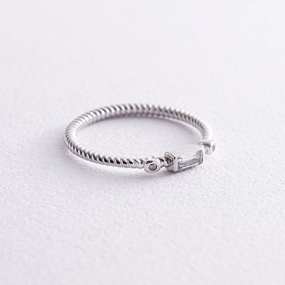 Кольцо "Кайла" в белом золоте (фианиты) к07400 №4