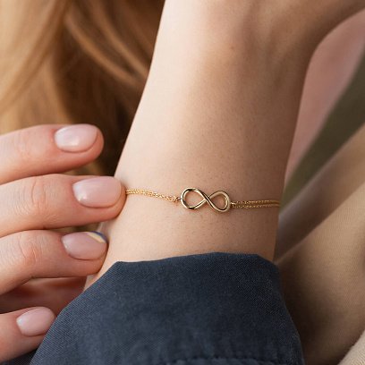 Золотой браслет "Бесконечность" б02923 №2