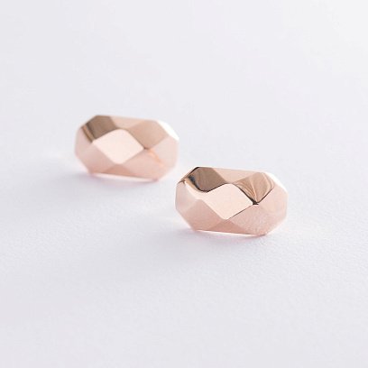 Серьги "Совершенство" в красном золоте с06790