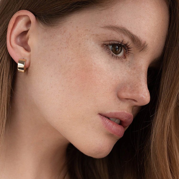 Сережки - кільця в жовтому золоті с06960 від ювелірного магазину Онікс