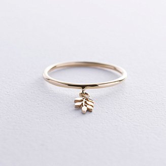 Кольцо "Веточка" (желтое золото) к07961 №5