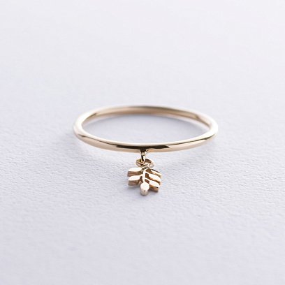 Кольцо "Веточка" (желтое золото) к07961 №5