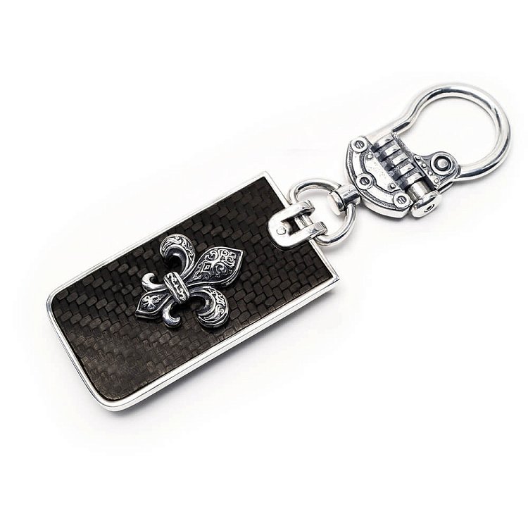 Серебряный брелок "Карбон" с чернением tlcarbon от ювелирного магазина Оникс