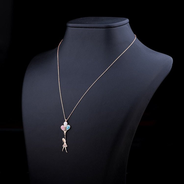 Золоте кольє "Дівчинка з повітряними кулями" кол01029 від ювелірного магазину Онікс - 1