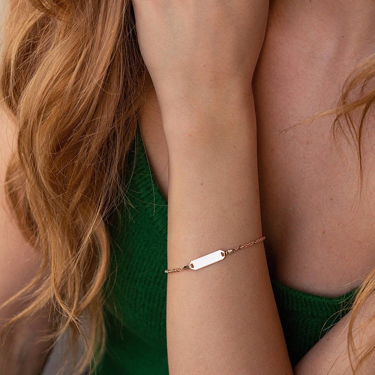 Браслет у червоному золоті (можливе гравіювання) б05188 від ювелірного магазину Онікс - 1