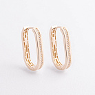 Серьги "Jenny" с фианитами (желтое золото) с09579 от ювелирного магазина Оникс - 1