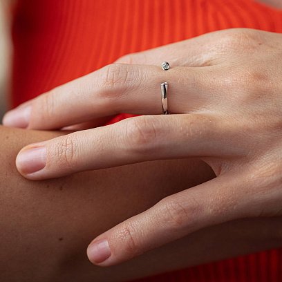 Каблучка "Джолін" у білому золоті (фіаніти) к07416 №5