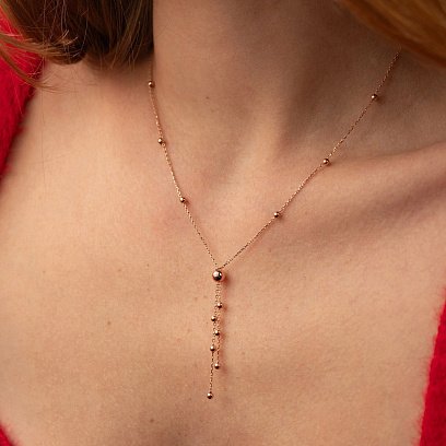 Колье "Шарики" в красном золоте кол02485 №2