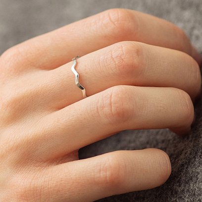 Кольцо "Волна" в серебре 112588 №4