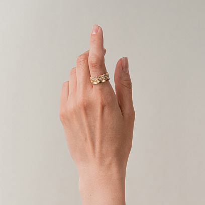 Кольцо "Sharon" с фианитами (желтое золото) к08352 №2