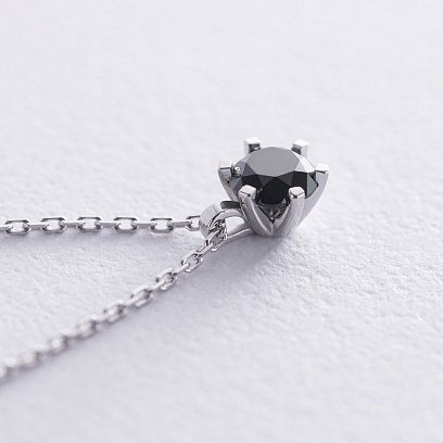 Колье в белом золоте с черным бриллиантом 736131122 №3