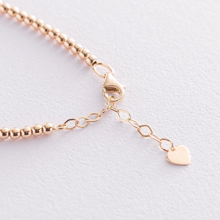 Золотий кульковий браслет "Конюшина" б04708 від ювелірного магазину Онікс - 3