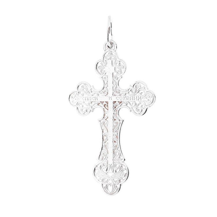 Срібний хрестик із золотим розп'яттям 13545а від ювелірного магазину Онікс - 1