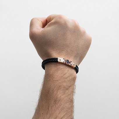 Каучуковый браслет из красного золота (фианиты) б03992 №2