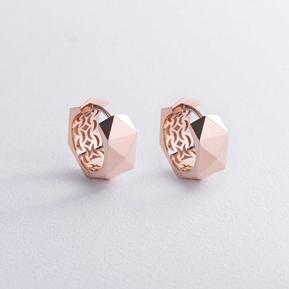 Серьги - кольца "Anna-Lisa" в красном золоте с09029