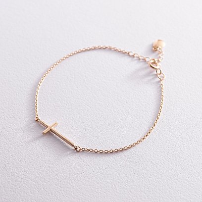 Браслет "Крестик" в желтом золоте з2081ж №5