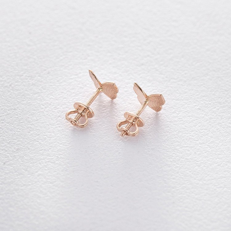 Золоті сережки-пусети "Метелики" с06042 від ювелірного магазину Онікс - 2