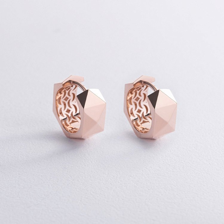 Серьги - кольца "Anna-Lisa" в красном золоте с09029 от ювелирного магазина Оникс