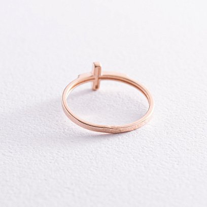 Каблучка "Хрестик" у червоному золоті к06984 №7