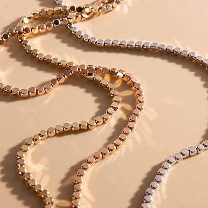 Колье "Кубики" (красное золото) кол02528 №5