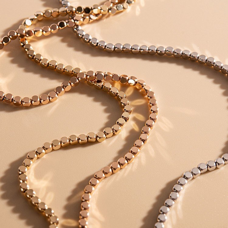 Колье "Кубики" (красное золото) кол02528 от ювелирного магазина Оникс - 4