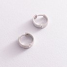 Золотые серьги - кольца с бриллиантами 102-10045/1 от ювелирного магазина Оникс - 1