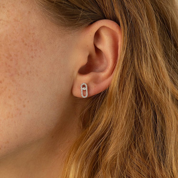 Сережки - пусети з діамантами (біле золото) 335081121 від ювелірного магазину Онікс - 1