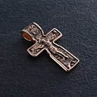 Православный золотой крест "Распятие Христово. Святой Николай" п03315 от ювелирного магазина Оникс