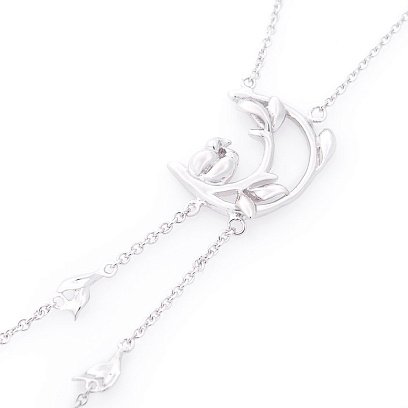 Серебряное колье без камней 18755 №2