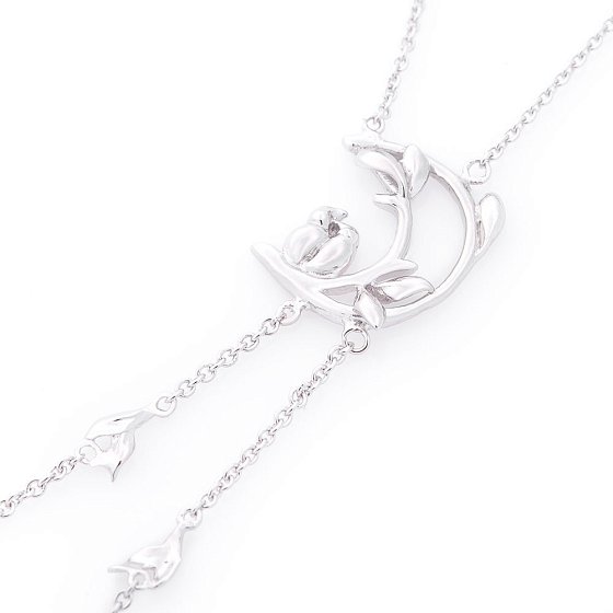 Серебряное колье без камней 18755 №2
