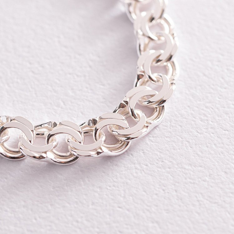 Чоловічий срібний браслет (гарібальді 0.6 см) б021743 від ювелірного магазину Онікс - 2