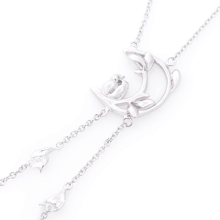 Серебряное колье без камней 18755 от ювелирного магазина Оникс - 1