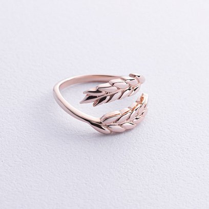 Кольцо "Колоски пшеницы" в красном золоте к08047 №3