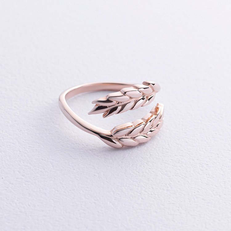 Кольцо "Колоски пшеницы" в красном золоте к08047 от ювелирного магазина Оникс - 3