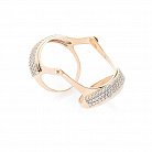 Золотое кольцо на фалангу с фианитами к05031 от ювелирного магазина Оникс - 1
