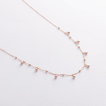 Кольє "Кульки" у червоному золоті кол02613 №2