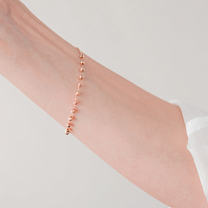 Браслет "Кульки" у червоному золоті б04828 №4