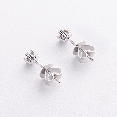 Золоті сережки - пусети з діамантами сб0083са №4