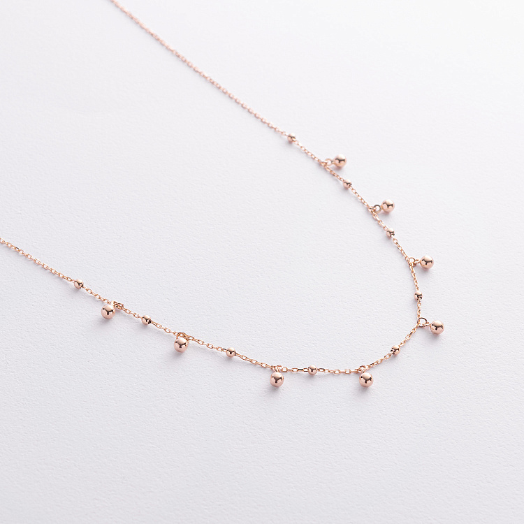 Кольє "Кульки" у червоному золоті кол02613 від ювелірного магазину Онікс - 1