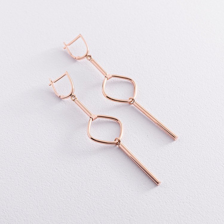 Серьги "Мелисса" в красном золоте с07377 от ювелирного магазина Оникс - 1