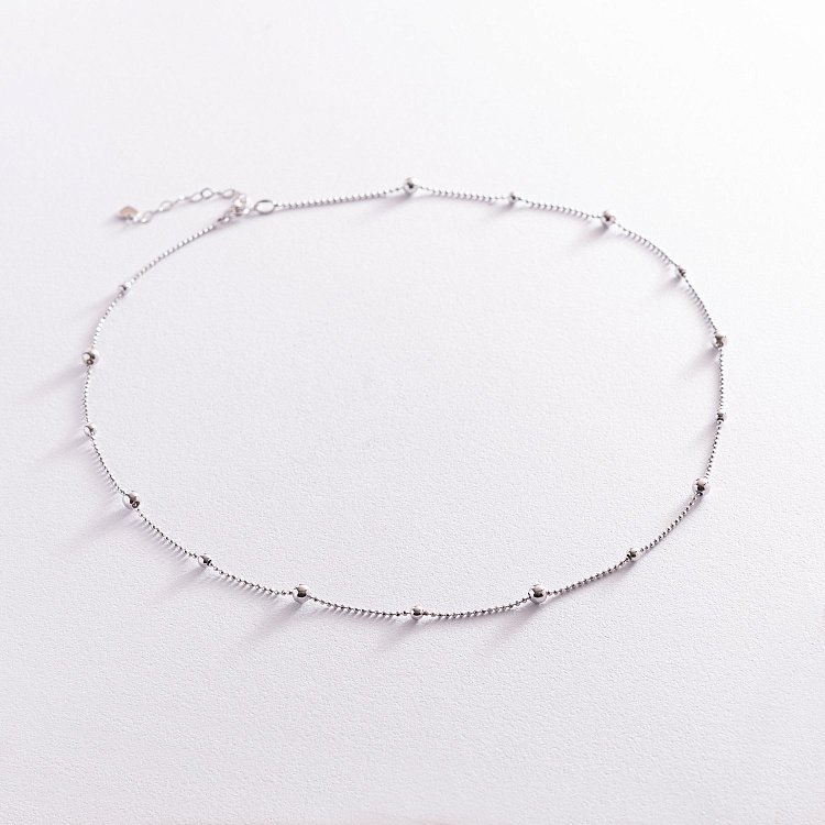 Кольє "Шарики" у білому золоті кол02126 від ювелірного магазину Онікс