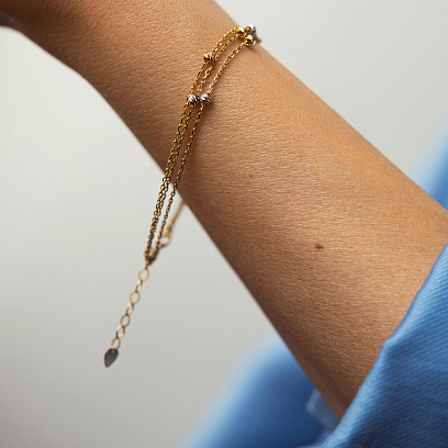 Браслет "Шарики" в желтом золоте б05517 №4