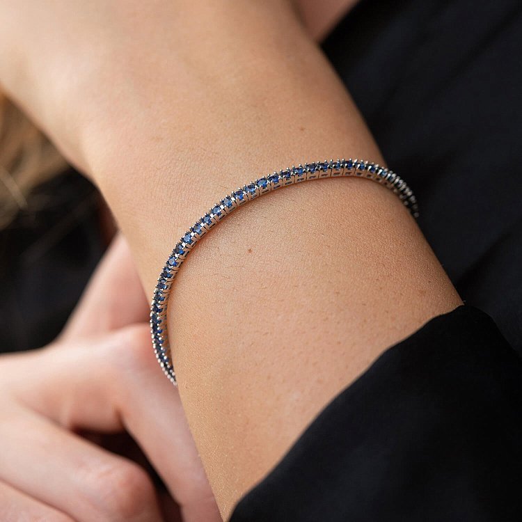 Браслет Теніс у білому золоті з сапфірами 518801529 від ювелірного магазину Онікс - 3