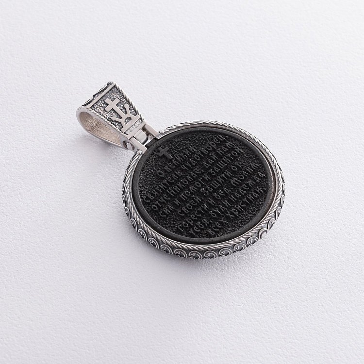 Срібний кулон "Миколай Чудотворець. Молитва" (ебенове дерево) 964 від ювелірного магазину Онікс - 6