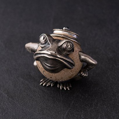 Серебряная фигура "Лягушка" ручной работы 23141 №3